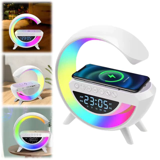 Alto-Falante Compatível Com Bluetooth , Carregador Sem Fio , 13 Modos De Luz , Despertador De Cabeceira , Lâmpada Em For