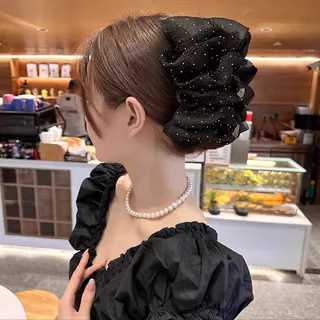 1 pçs novo estilo cocar Gypsophila renda Seersucker arco Grab Clip Oversized cabeça traseira influenciador placa grampo