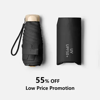 1Pc 55 % De Desconto No Mini Guarda-Chuva De Bolso Vinil Dobrável Proteção UV Ultravioleta Cápsula Para Sol