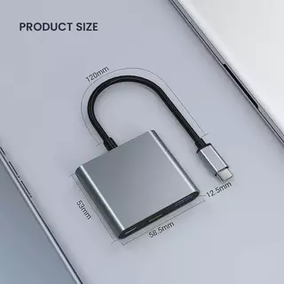 Hub USB C 3 Em 1 Com Entrega De Energia Tipo De 100W 4K HDMI Quadrado Adaptador Portátil De Múltiplas Portas Para MacBoo