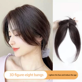 Peruca feminina cabeça simulação cabelo peça de substituição Natural testa fofo aumentar o Volume do cabelo luz fina per