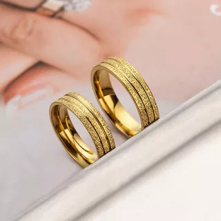 Anel Simples de Aço Inoxidável Anel de Casal Anel de Fio de Moda Fio de Aço Titânio Fosco Anel Homem Mulher