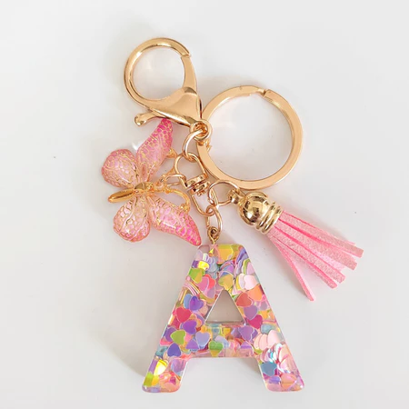chaveiros personalizados letra borboleta