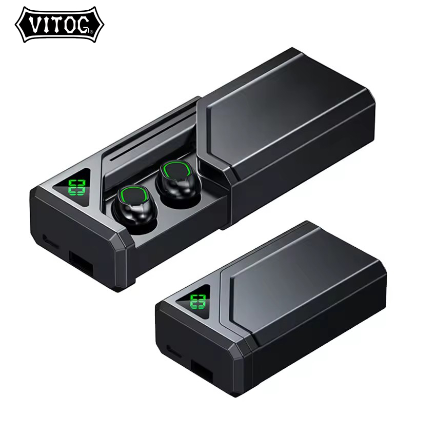 Vitog Sports TWS Fone De Ouvido V5.3 Fones Intra-Auriculares Sem Fio Com Controle De Toque Microfone À Prova D'água