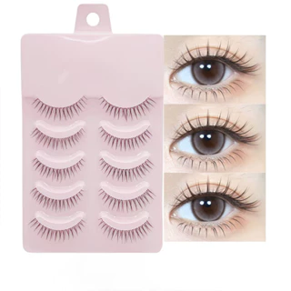 Cílios Postiços Naturais Fairy Demon (5 Pares)-Faixa Transparente , De Tira Completa Para Iniciantes