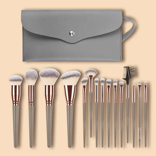 Conjunto De Pincéis De Maquiagem Profissional De 15 Unidades Com Bolsa De Viagem-Para Pó , Base , Contorno , Sombra