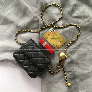 Gold Bead Ball Saco De Bola Pequeno Cinto Mini Batom Em Corrente 2024 Nova Pequena Fragrância De Vento Lingge One Shoulder Crossbody