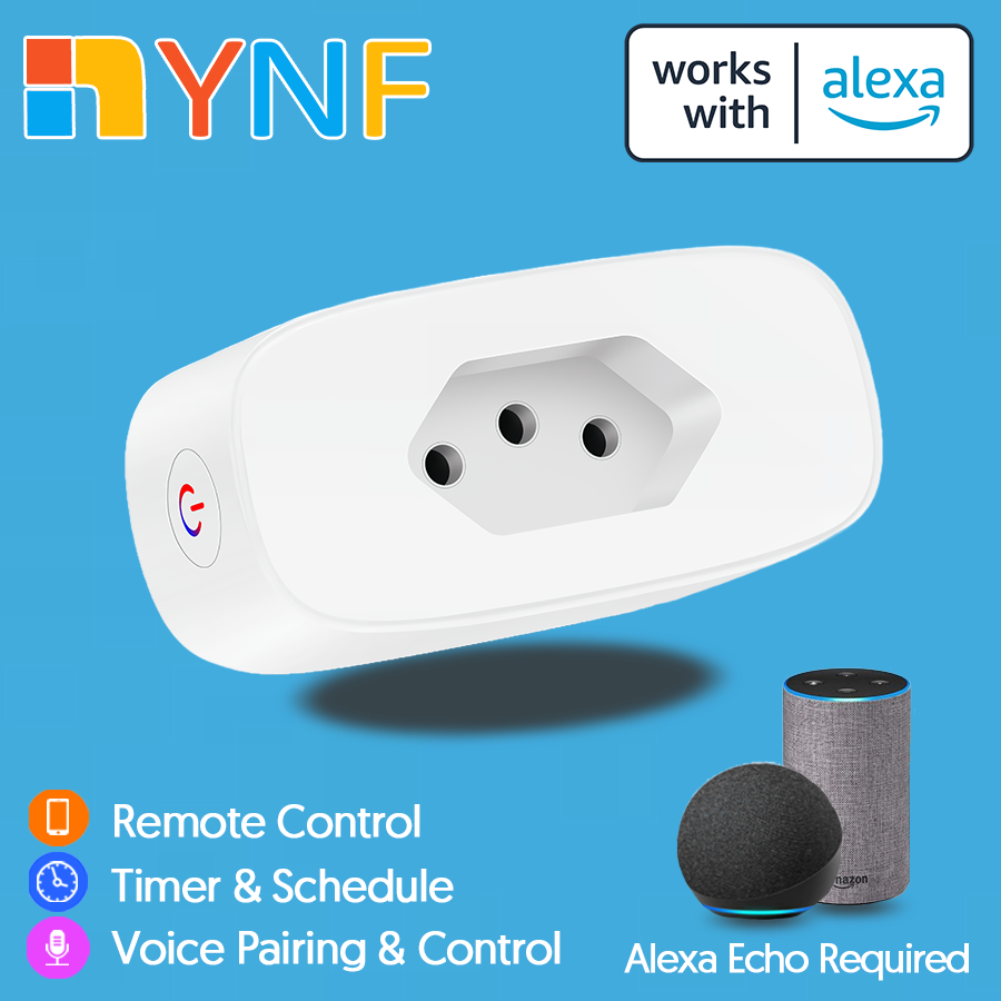 YNF Brasil Smart Plug , Compatível Com Alexa , Fácil Configuração Comandos De Voz , Controle E Remoto , Requer Echo