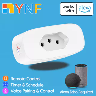 YNF Brasil Smart Plug , Compatível Com Alexa , Fácil Configuração Comandos De Voz , Controle E Remoto , Requer Echo