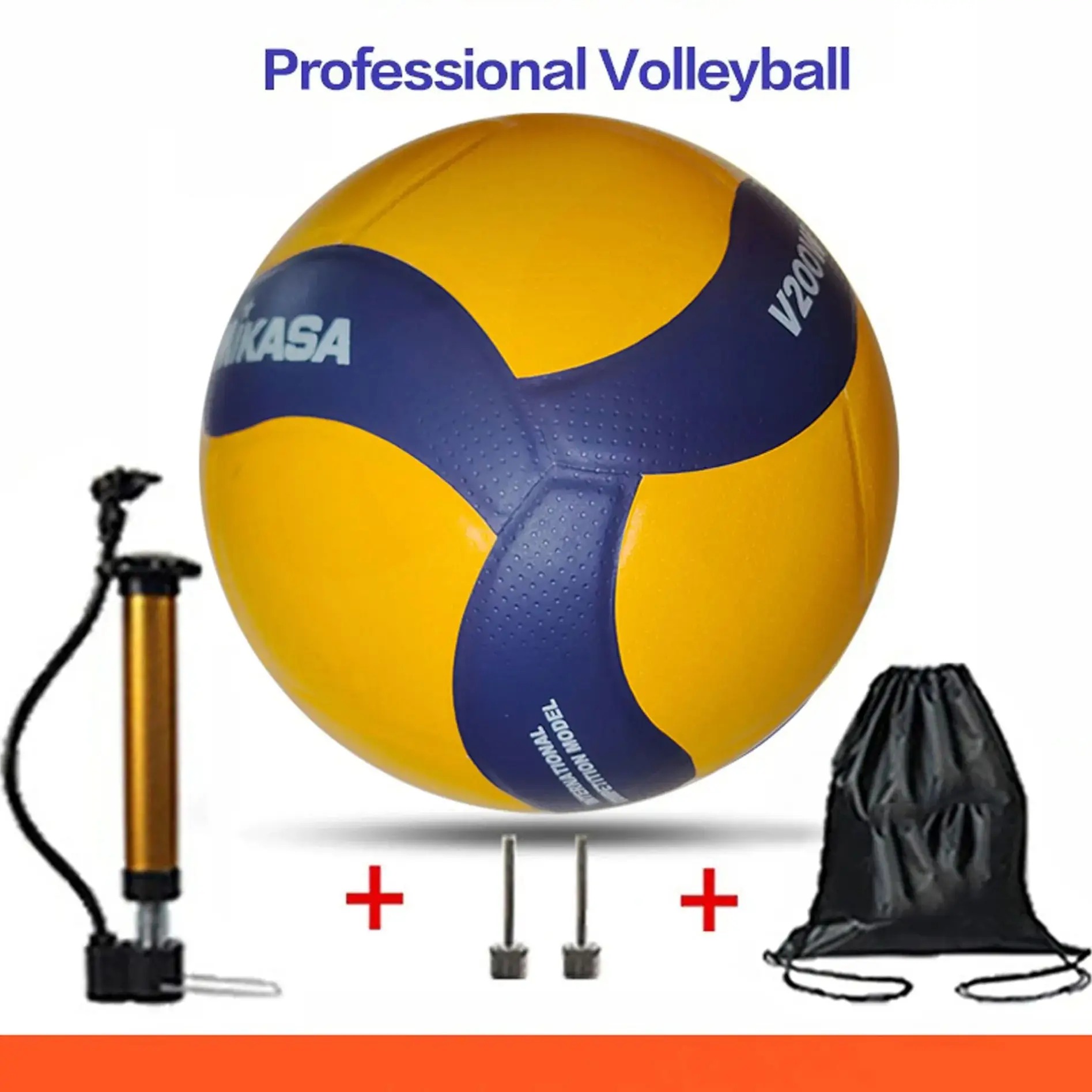 Vôlei De PU Durável , Modelo v200w , Competição De Treinamento De Voleibol , Tamanho 5 , Bolsa Pump + Pin + Mesh Grátis