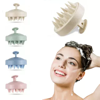 1Pc Couro Cabeludo Massageador Shampoo Escova Purificador Com Silicone Macio Para O Cabelo , Massagem De