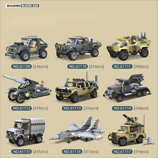 Modelo De Mini-Combatente De Partículas Pequenas Blocos De Construção Militar Montados-Bloco De Veículos Com Rodas Leves Do Exército , Brinquedo De Caminhão Leve , Modo Veículo De Transporte
