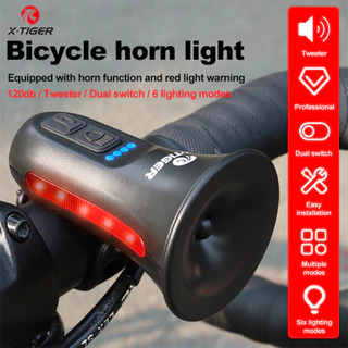 X-TIGER Bicicleta De Com Luz De Buzina Elétrica 120DB Recarregável USB À Prova D'água Acessórios De Al
