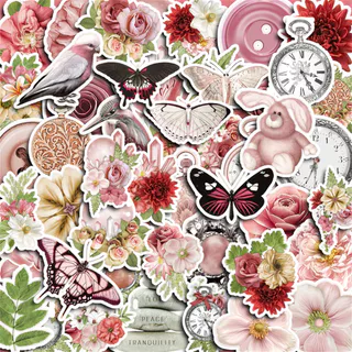 50pcs Autocolantes De Cores Rosa E Margarida Diy Computer Washi Scrapbooking Para Laptop Papelaria Artesanato
