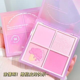 Blush em quatro cores Pó Delicado Fácil de Começar com Visual Branco Diário