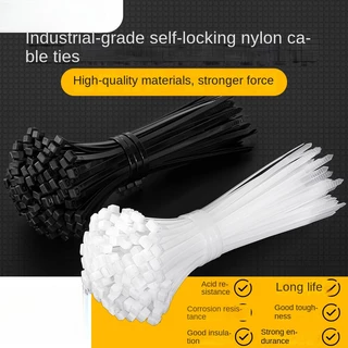 Abraçadeiras De Nylon Com Travamento Automático Correias De Encadernação De Plástico Preto Branco