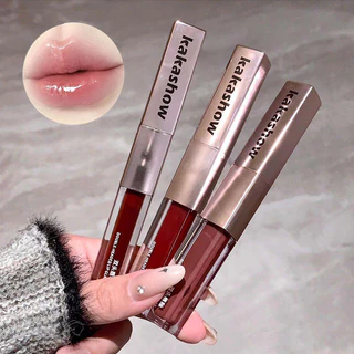 Brilho Labial De Cabeça Dupla Batom Espelhado Fosco Delicado Branco Sedoso