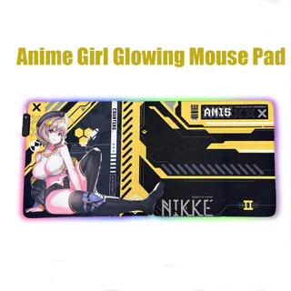 Anime Girl Cool Large RGB Game Mouse Pad , Extended Soft LED Base De Borracha Antiderrapante , Superfície Lisa À Prova D'água , Teclado De Computador E (35,43 * 15,74 Polegadas)