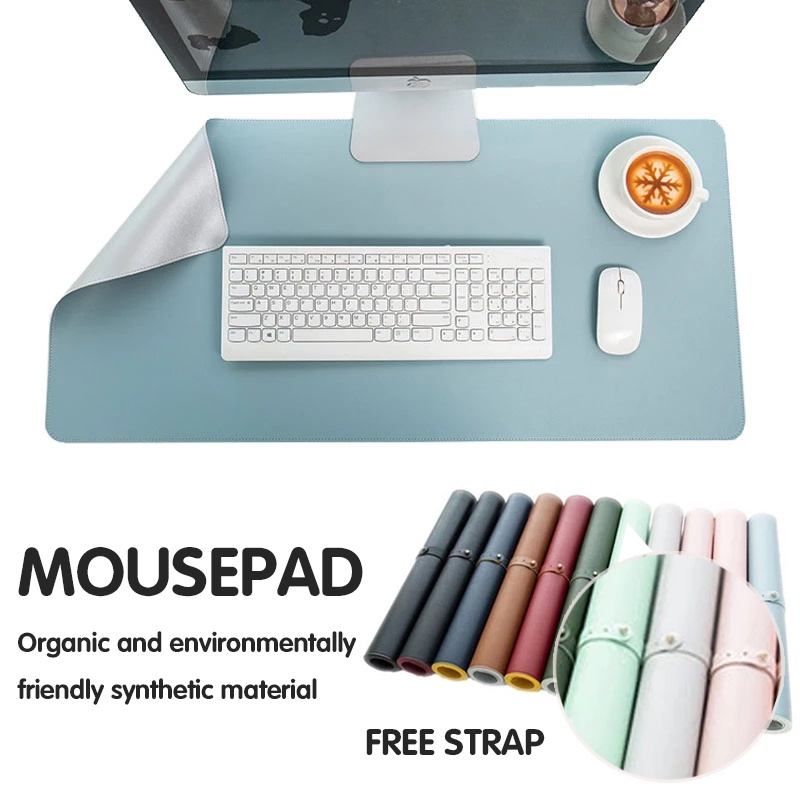 Duplo-Almofada De Escrivaninha De Couro PU Lateral , Teclado De mouse À Prova D'água Grande Portátil