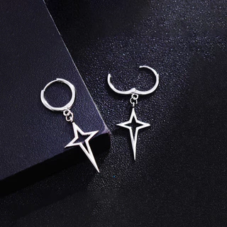 Brincos femininos 1 par exclusivo e elegante oco cruz estrela nicho brincos de liga
