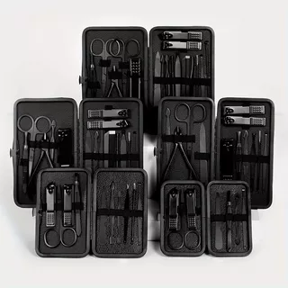 18PCS Conjunto De Manicure Com Estojo Pedicure Profissional Clipper De Unhas Kit De Aparador De Aço Inoxidável Para Homens Pais Mulheres Pacientes Idosos