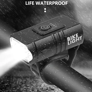 Luz Da Bicicleta 2T6 LED Frente USB Recarregável Mountain Bike Lâmpada 1000LM Farol Lanterna Acessórios De Ciclismo Caud