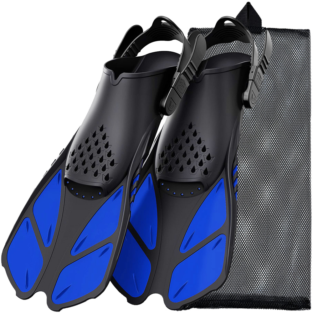 Fivelas Ajustáveis Snorkel Fins De Mergulho Com Flippers Silicone Curto Sapatos Salto Aberto Tamanho De Viagem Homens Adultos Mulheres