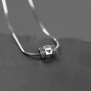 1 colar Mantra de seis caracteres masculino na moda único osso de cobra corrente colar Retro rotativo transferência grân
