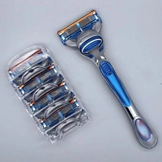 Navalha De Segurança , Clássica , Barbeador Masculino , Kit De Barbear Para Homens Ecológica-Azul , Cabo E Cartuchos De