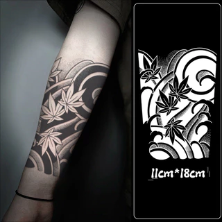 Etiqueta temporária impermeável da tatuagem de 15 dias, tatuagem falsa do braço da tatuagem do meio braço da onda da fol