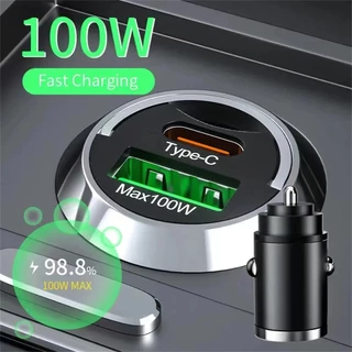 Carro 100w Carregador De Carregamento Rápido Metal Um Reboque Flash No Mini Puxar Anel Novo PD Eletrônico