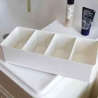 Estojo De Armazenamento De Mesa Divisor Removível Cesta Cosméticos Durável Cosmético Multiuso De Plástico