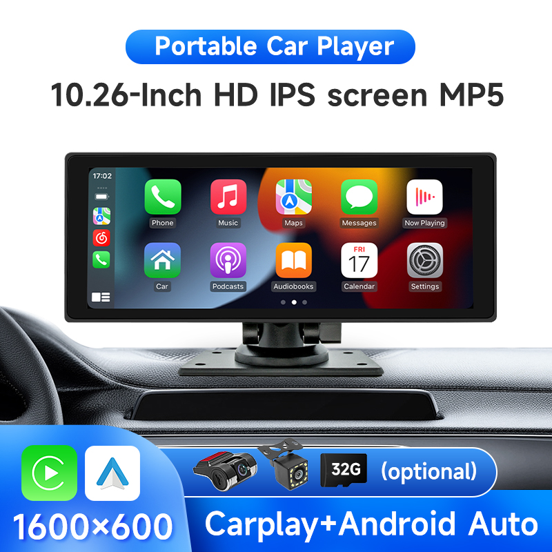10.26 Polegada MP5 Player Sem Fio Carplay Android Auto Carro Controle Bluetooth Navegação