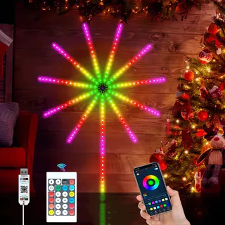 5V Colorido Fogos De Artifício Lâmpada USB Baixa Tensão LED Decorativo Com Controle Voz Bluetooth RGB Atmosfera Luz