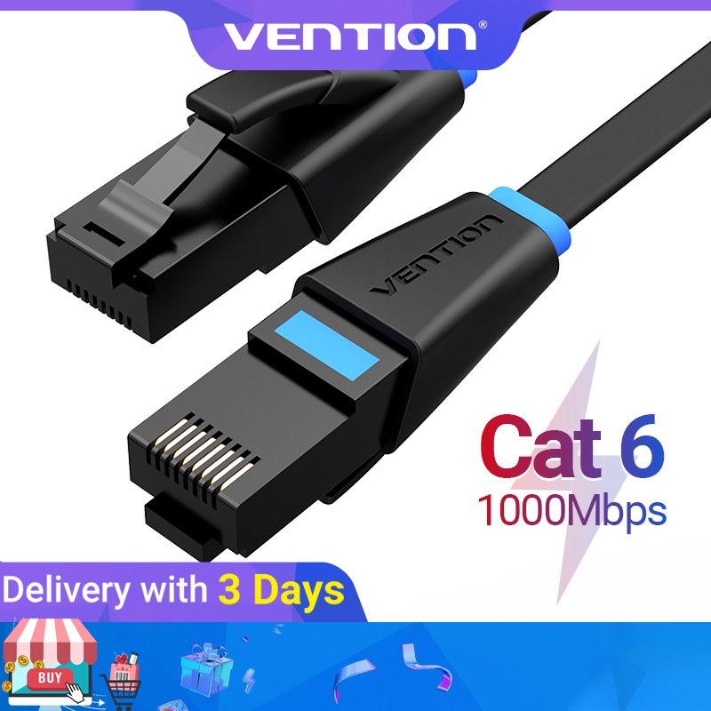 Venção Cat6 Cabo Ethernet Plano De Alta Velocidade Gigabit RJ45 Patch De Rede LAN Para Mac Computador PC Portátil Roteador PS4 PSP