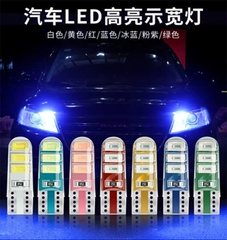 1x carro led indicador de luz de corrida luz larga T10 duas cores Silicone 6 luzes 5630 luz de leitura placa de licença