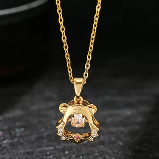 [cOd] Colar de ouro do zodíaco 12 tigre, colar Benming Year, pingente de colar, colar de aço inoxidável 18k, melhora a s