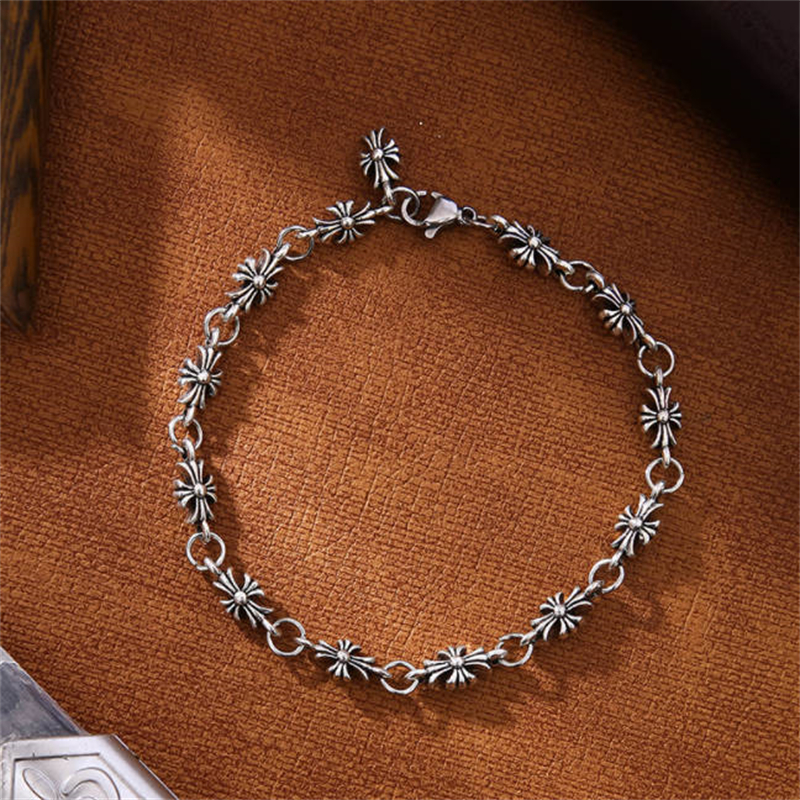 1 Peça Pulseira Cruzada Vintage – De Prata Esculpida , Joias Góticas Para Unissex
