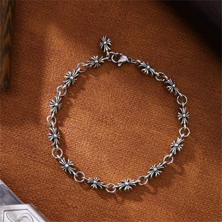 1 Peça Pulseira Cruzada Vintage – De Prata Esculpida , Joias Góticas Para Unissex