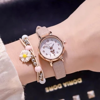 Relógio Feminino de Quartzo Fresco Fashionable Feminino de Quartzo ins Niche Design Estudante Fofo Pequeno e Simples Feminino à prova d