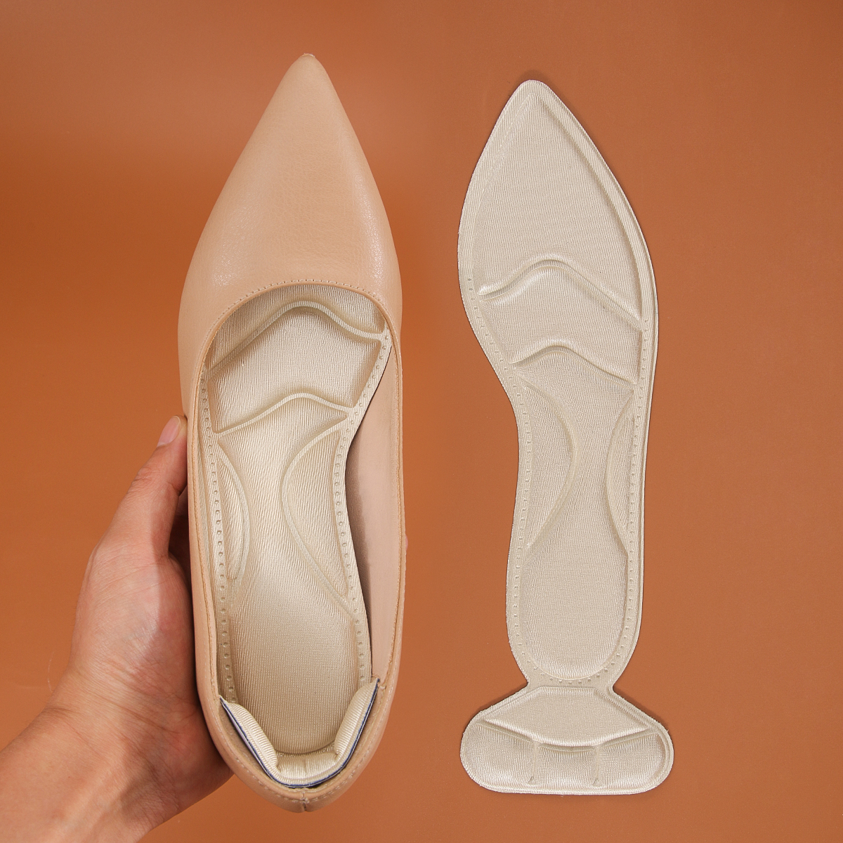 Palmilhas de Calcanhar para Sapatos Soltos com Insertos Alto, Almofadas Esponja para Dores Metatársicas e Esporões