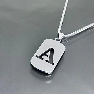 Prata Geométrica Quadrada Inicial B Pingente Colar Para Homens E Mulheres Carta De Aço Inoxidável Jóias Presente De Aniv