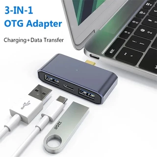 Adaptador 3 Em 1 Tipo C OTG Fonte De Alimentação PD Cabo De Carregamento Rápido USB 3.0 Conversor De Disco U Externo Divisor Para Telefone Móvel Laptop