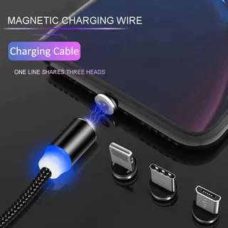 3 tipos de Interfaces USB-iPhone /Type C /Micro b Cabos de carregamento magnético Conveniente para usar a corrente do carregador de carro