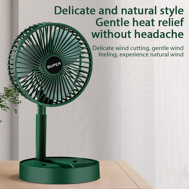 Ventilador de mesa com carregamento sem fio e três velocidades