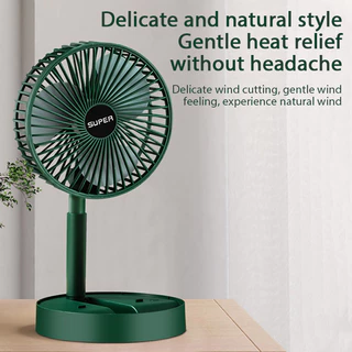 Ventilador de mesa com carregamento sem fio e três velocidades