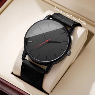 Moda Masculina Relógios De Negócios Casual Pulseira De Couro Analógico Relógio De Quartzo Para Homem (Sem Saída)