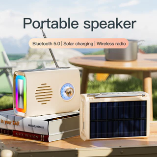 Novo Mini Alto-Falante Alimentado Por Energia Solar-Áudio Portátil Ao Ar Livre Com Luzes Coloridas De Humor , Reprodução Bluetooth Sem Fio E Função De Rádio FM , Escolha Superior Para Presentes De Aniversário De Meninas