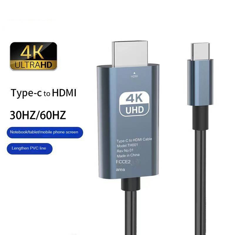 Cabo Tipo C Para HDMI 4K 30Hz Adaptador De Tela De Ultra Alta Velocidade Projetor De Tablet E Smartphone
