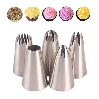 Bocal De Tubulação Médio 5 Peças Conjunto 304 Ferramentas De Cozimento De Aço Inoxidável 2D 1M 2A 2F 6B em Oferta na Shopee